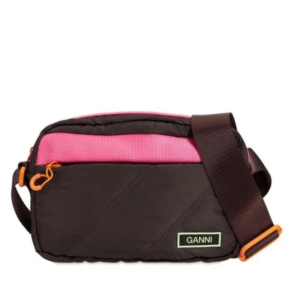 Ganni Small Quilted Recycled Tech Shoulder Bag | Festival Crossbody